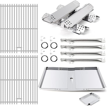 Grill Replacement Parts for Nexgrill 720-0830H 720-0783E 720-0783EH, Drip Pan Grease Tray & Grill Grates & Heat Plates, Burner Tubes & Igniter for Home Depot Nexgrill 4 Burner 720-0830H