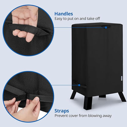 SunPatio Smoker Cover 30 Inch, Square Vertical Electric Smoker Cover, Outdoor Waterproof Digital Smoker BBQ Grill Cover Compatible for Masterbuilt Smoke Hollow Pit Boss Smoker etc., 20"W x 17"D x 31"H