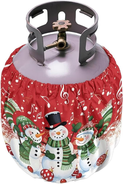 Snowman 20lb Propane Tank Covers Christmas Gas Cover Fits Standard 20 lb Tank Cylinder Heavy Duty Outdoor Grill Accessories Gift for Friends