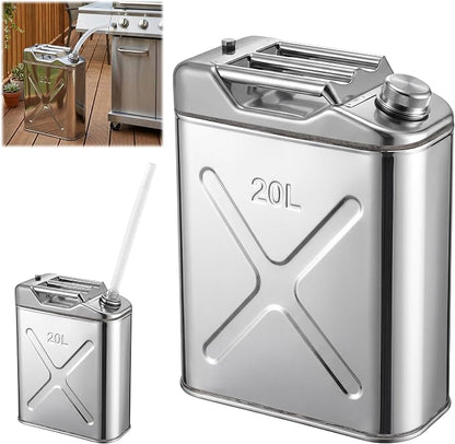 5.3 Gallon Large Cooking Oil Storage Container with Strainer Fryer Drain Hose, 304 Stainless Hot Oil Container for Kitchen, Grease Can & Water Jug for Restaurant, Dining Car, Picnic, Camping