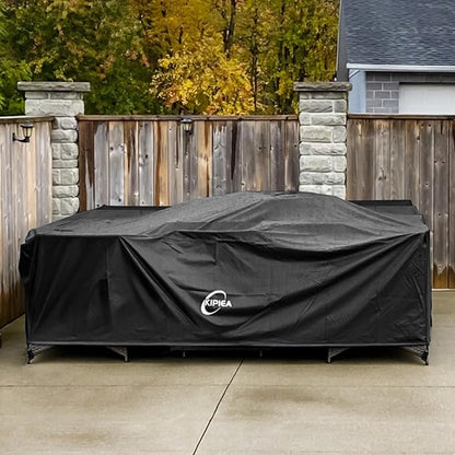 Kipiea Outdoor Furniture Covers Waterproof, 420D Heavy-Duty Patio Furniture Set Covers, No Tears Anti UV No Fading(128" L x 83" W x 28" H)