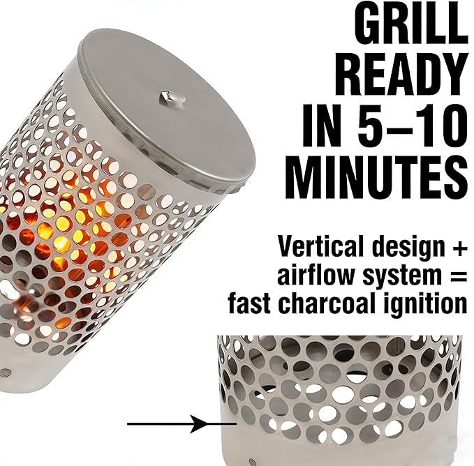 Portable Smokeless Charcoal Grill Barrel, 28-Skewer Vertical Barbecue Grill for Outdoor & Indoor, Stainless Steel 360° Rotating Kebab BBQ Grill, Large Capacity Camping Grill for 6-10 People, 15.4x16.9