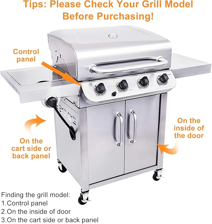 Utheer Grill Replacement Parts for Charbroil Advantage Series 4 Burner 463344015 463343015 463240015 463432215 Gas Grills, 3 Burner 463436815, Grill Burner Heat Plate Shield Adjustable Crossover Tube