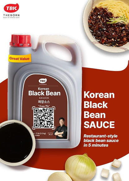 TBK THEBORN Korean Black Bean Sauce, Jjajang Sauce for Noodles & Rice 3.2kg | Ready-to-use jjajang sauce with a rich savory black bean flavor for noodles, rice and stir-fried dishes