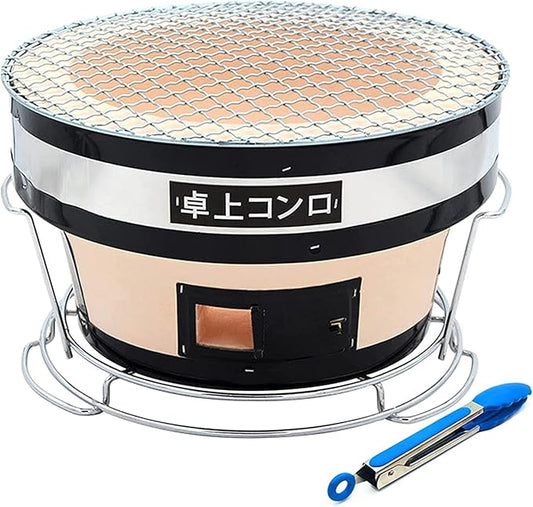 Japanese Barbecue Charcoal Grill, Table Top Portable Yakitori Stove Yakitori Grill BBQ Grill with Wire Mesh Grill for Camping Cooking Grill