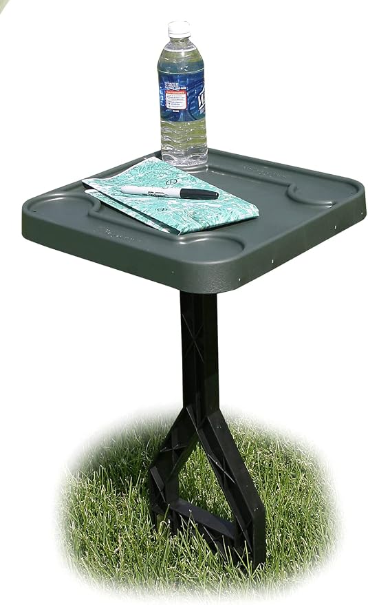 MTM JM-1-11 Jammit Personal Outdoor Table, Cookouts, BBQ, Sports, 13.5"x13.5"x24" Tall, USA Made, Forest Green