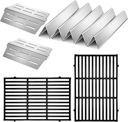 Genesis E310 Grill Parts Cast Iron Grill Grates for Weber Genesis E330 S330 EP310 with 7620 Stainless Steel Flavorizer Bars 7622 Heat Deflector Grill Replacement Parts for Weber 300 Series
