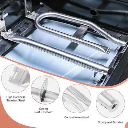 Grill Parts for Dyna-Glo 5 Burner DGH474CRP DGH483CRP DGH485CRP, Dyna-Glo 4 Burner DGH450CRP Dyna-Glo 3 Burner DGH373CRP, Porcelain Heat Plate Stainless Steel Burner for Revoace GBC1793W