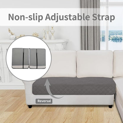 Easy-Going Sectional Couch Covers for Dogs L Shape Sofa Cover Reversible Sofa Slipcover Chaise Lounge Cover Furniture Protector Cover for Pets Dog Cat (30 x 50 inches, Gray/Light Gray) | Gray/Light Gray, Soft Sofa Slipcover For Dogs, Fits Left/Right Ch...