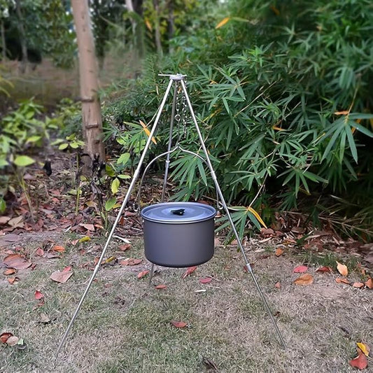 Camping Dutch Oven Tripod Mini Adjustable Grill Cooker Campfire Grill Stand with Storage Bag for Outdoor Activities