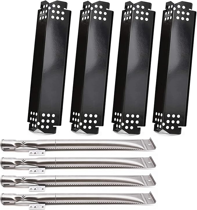 Criditpid Grill Replacement Parts for Nexgrill 4 Burner 720-0830H 720-0783E 720-0830A, 5 Burner 720-0888 720-0888N, 4-Pack Grill Heat Plate Shields and Burners for Nexgrill Replacement Parts 4 Burner