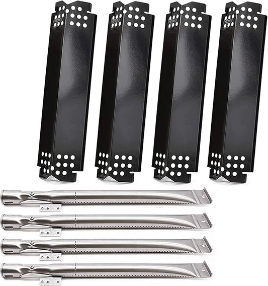 Criditpid Grill Replacement Parts for Nexgrill 4 Burner 720-0830H 720-0783E 720-0830A, 5 Burner 720-0888 720-0888N, 4-Pack Grill Heat Plate Shields and Burners for Nexgrill Replacement Parts 4 Burner