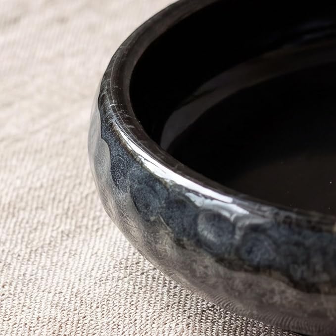 6 Inch Japanese Incense Holder for Stick,Ceramic Handmade Black | Incense Burner Bowl,9-Hole Design for Sticks,Cones,Coils Sage,Palo Santo - Perfect for Meditation,Yoga & Zen Home Décor