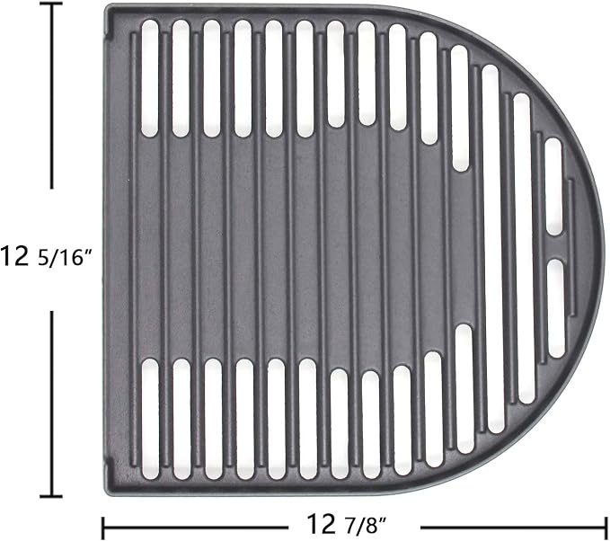 Hongso Matte Cast Iron Cooking Grate for Coleman Roadtrip Swaptop Grills LX LXE LXX, Non-Stick Camping Grill Grid, Half Grate of Coleman Roadtrip Parts, PCB012