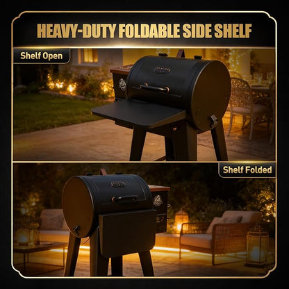 QuliMetal Foldable Front Shelf for Pit Boss Lexington 500, 19.45" Grill Front Table, BBQ Prep Shelf Accessory, Quality Steel Front Shelf