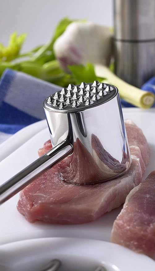 RÖSLE Stainless Steel Meat Hammer, High-Quality Hammer for Meat Tenderizing, Dishwasher Safe