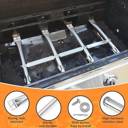 Hisencn Grill Replacement Parts for Charbroil 463436215, 463436214, 463436213, 463439915, 467300115, 463439914, 461372517, G432-Y700-W1, G432-0078-W1, Grill Burner, Heat Plate, Crossover Tube