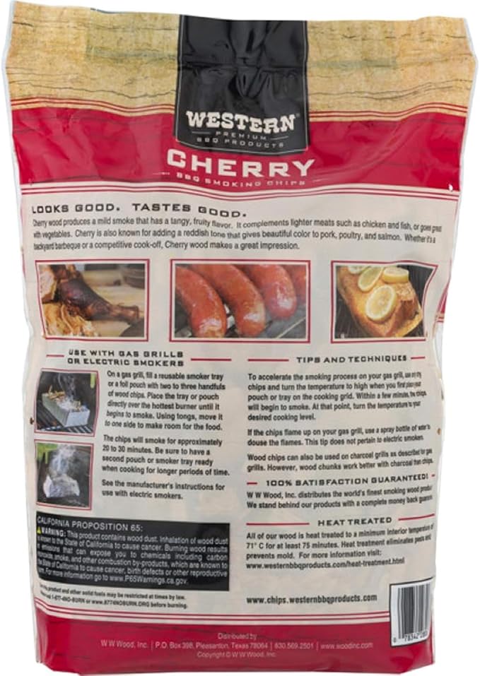 Western Premium BBQ Products Cherry BBQ Smoking Chips, 180 cu in