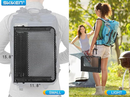 Small Floding Grill Table with Mesh Layer, 2 Height Adjustable, Portable & Lightweight Metal Camping Table for Outdoor, Beach & BBQ - Compact (2 FT, Black)