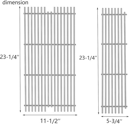 23-1/4" Stainless Steel Grid grates Replacement for Viking VGBQ 30 in T Series, VGBQ 41 in T Series, VGBQ 53 in T Series Viking Grill Grate VGBQ300T,VGBQ0302T Gas Grill