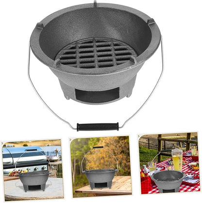Wakauto Portable Cast Iron Charcoal Grill Stove Tabletop Japanese Bbq Grill for Indoor and Outdoor Use Mini Portable Stove with Versatile Griddle for Charcoal Cooking Easy Operation for