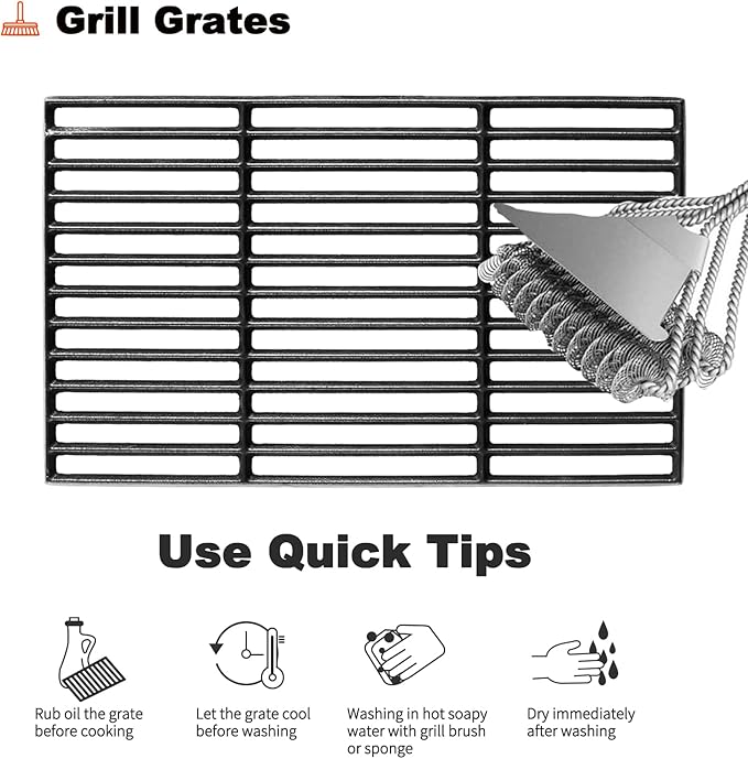 DGB390SNP-D Grate Replacement Parts for Dyna Glo DGB390SNP DGB390BNP-D BGB390SNP DGB390CNP DGB390GNP-D Grill Grates Dyna-glo 3 Burner Gas Grill Cast Iron Cooking Grates Grill Parts 104-13002