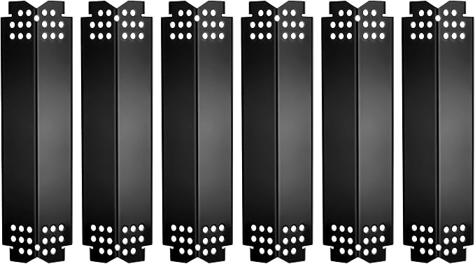 Grill Heat Plates Parts 14.6" L, Outdoor Rust-Proof Porcelain Heat Shield Flame Tamer, Full Protection Gas Grill Burner Cover Replacement Accessories for Nexgrill, 6 Pack