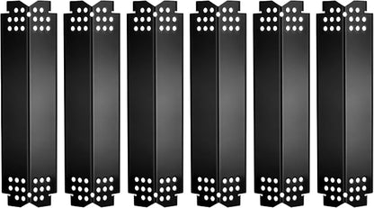 Grill Heat Plates Parts 14.6" L, Outdoor Rust-Proof Porcelain Heat Shield Flame Tamer, Full Protection Gas Grill Burner Cover Replacement Accessories for Nexgrill, 6 Pack