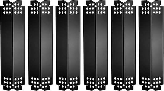 Grill Heat Plates Parts 14.6" L, Outdoor Rust-Proof Porcelain Heat Shield Flame Tamer, Full Protection Gas Grill Burner Cover Replacement Accessories for Nexgrill, 6 Pack