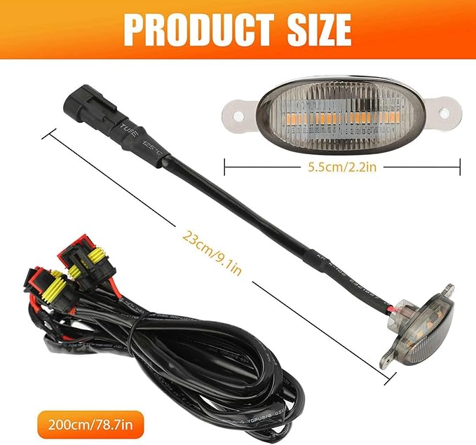 16X Style Smoked Lens Amber LED Front Grille Running Lights for 2009-2018
