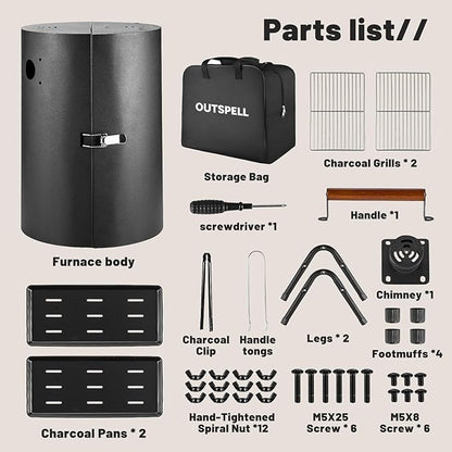 Portable Charcoal Grill Outdoor Stove: BBQ Easy to take Two Side Carbon Griller