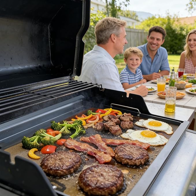 Full-Size Griddle Insert for Weber Genesis 300 Grill Parts Genesis S-310 S-320 S-330 E-310 E-320 E-330 CEP-310 EP-310 EP-320 EP-330 Accessories, Carbon Steel Flat Top Griddle Insert for 7524 Grate