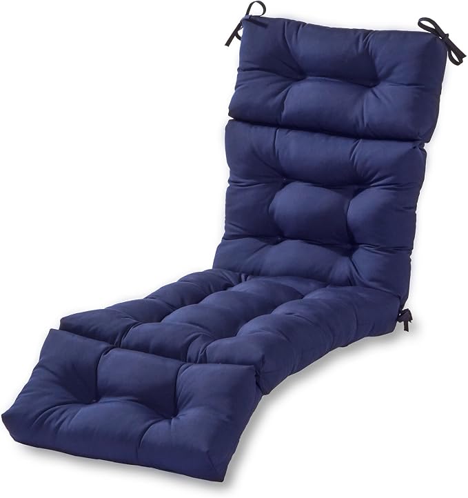 Greendale Home Fashions 72 x 22-inch Outdoor Chaise Lounge Cushion, Midnight