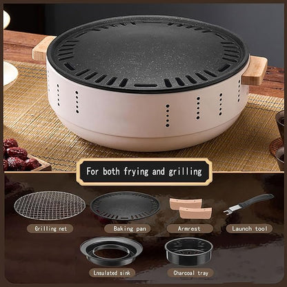 Portable Charcoal Grill, 12 Inch Mini BBQ Grill Multipurpose Outdoor Charcoal Grill Stove Tabletop Barbecue Grill for Camping RV Picnic Backyard (Grill)