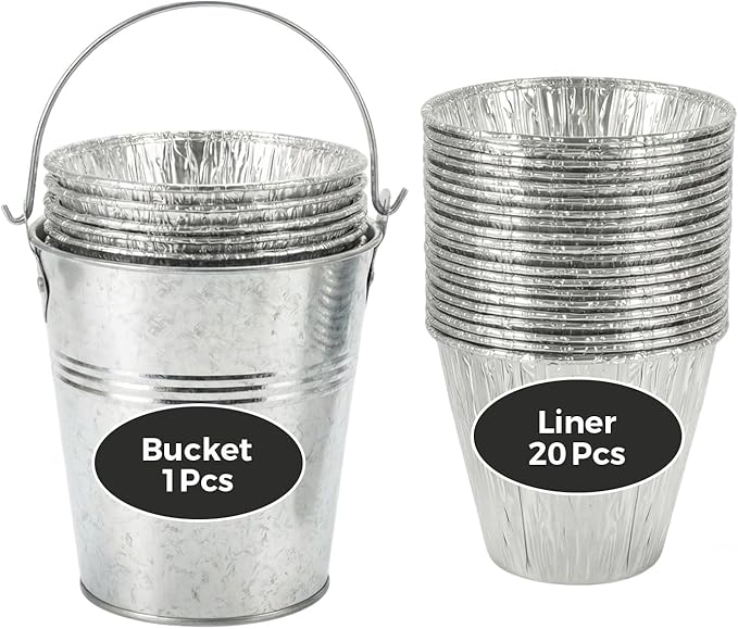 Grease Drip Bucket with 20 Pack Disposable Aluminum Grease Liners BAC407 Replacement Parts for Traeger Pro Series 575/780 20/22/34 Ironwood 650/885 Pit Boss Pellet Grills