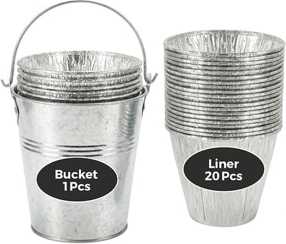 Grease Drip Bucket with 20 Pack Disposable Aluminum Grease Liners BAC407 Replacement Parts for Traeger Pro Series 575/780 20/22/34 Ironwood 650/885 Pit Boss Pellet Grills