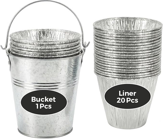 Grease Drip Bucket with 20 Pack Disposable Aluminum Grease Liners BAC407 Replacement Parts for Traeger Pro Series 575/780 20/22/34 Ironwood 650/885 Pit Boss Pellet Grills