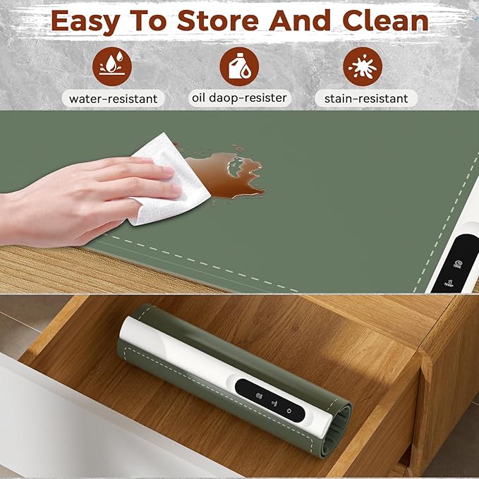 Newise Graphene Warming Mat for Food - Fast Full Surface Heating Electric Warming Tray, Portable Food Warmer for Parties Buffet with 6 Temperature and Timer Settings, Gifts for Mom Wife, Green