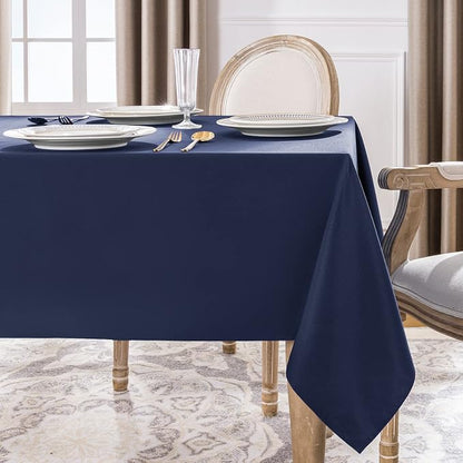Softalker Rectangle Tablecloth, Waterproof Table Cloths Wrinkle Free Fabric Washable Polyester Table Cover for Dining Tables Party Outdoor Camping Parties Buffet - 60 x 120 inch, Navy Blue