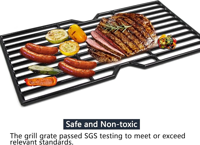 Hongso 16 7/8" Polished Porcelain Coated Cast Iron Grill Grates 463436215 Replacement for Charbroil 463420508 463440109 463439915 463434313 461471717 463436214 Thermos 461442114 Grill Models, 3-Pack