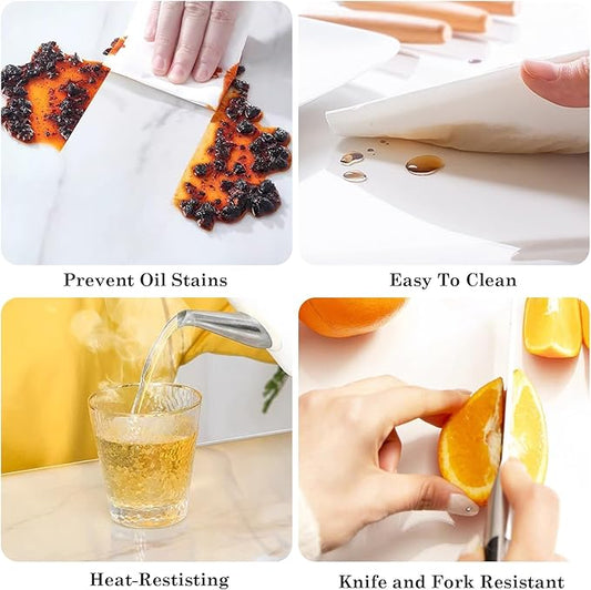 Kesfey 54 x 120 inch Clear Thick Vinyl Table Placemats Protector Tablecloths Rectangle Heat Resistant Plastic Table Cover Waterproof Custom Tablecloths Transparent PVC Sheeting for Dining Barbecue