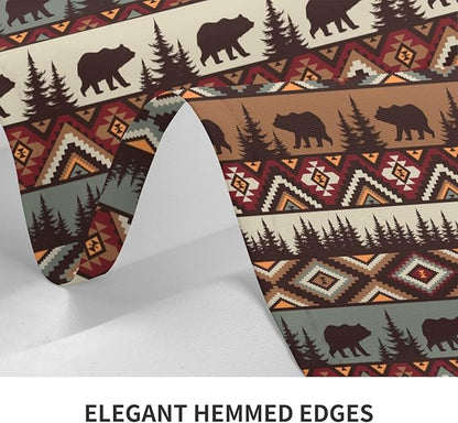 Vintage Rustic Tablecloth 54"x72" Outdoor Indoor Washable Waterproof Bear Mountain Table Cloth for Parties Picnic Bbqs Kitchen Dining Room Decor, Rectangle Table Covers