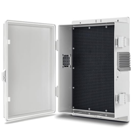 Namunanee Outdoor Electrical Junction Box, ABS Water Resistant Enclosure with Internal Mounting Panel & Hinged Cover (13" H* 9.2" L* 3.7" W)