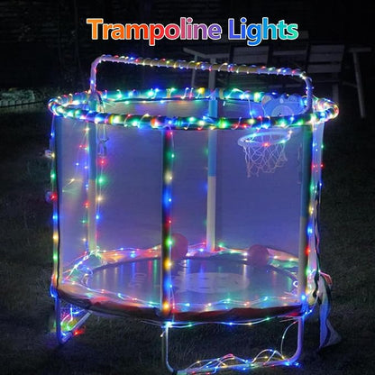 YEGUO Solar Rope Lights Outdoor Waterproof, 66ft 200 LED Multicolor String Lights, 8 Modes Fairy Lights in Clear Thin Tube