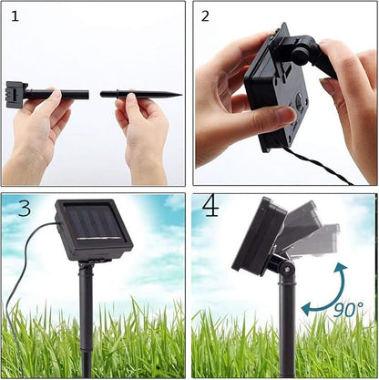 Solar Dragonfly String Light 30LED 21ft Garden Stake Lights Waterproof Outdoor Twinkle Fairy Lights with 8 Lighting Modes for Trees Patio Fence Christmas Decor (Multi-Colored)