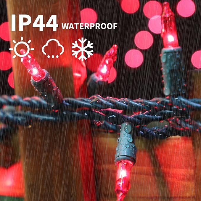 Pink Christmas String Lights, 100 Count 19.6 FT Mini Valentine's Lights, Waterproof Pink Lights for Indoor Valentine's Day Garland Wedding Party Festival Xmas Tree Decoration (Pack of 3)