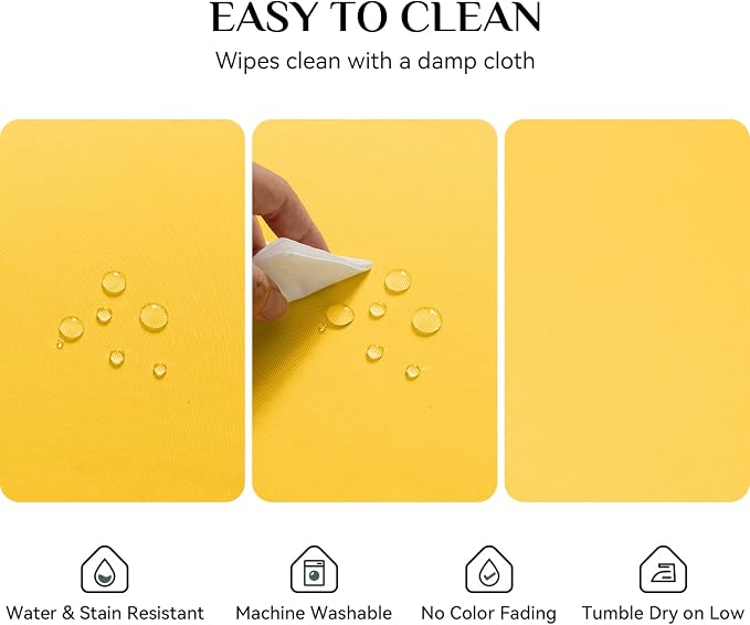 Softalker Rectangle Tablecloth, Waterproof Table Cloths Wrinkle Free Fabric Washable Polyester Table Cover for Dining Tables Party Outdoor Camping Parties Buffet - 60 x 120 inch, Yellow