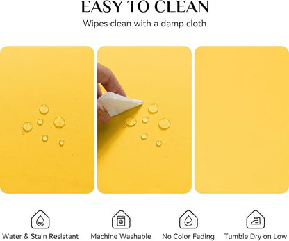 Softalker Rectangle Tablecloth, Waterproof Table Cloths Wrinkle Free Fabric Washable Polyester Table Cover for Dining Tables Party Outdoor Camping Parties Buffet - 60 x 120 inch, Yellow
