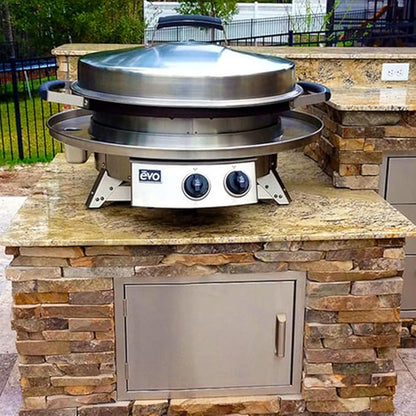 Evo Professional Series Tabletop Gas Grill (10-0021-LP), Seasoned Steel Cooktop, Propane
