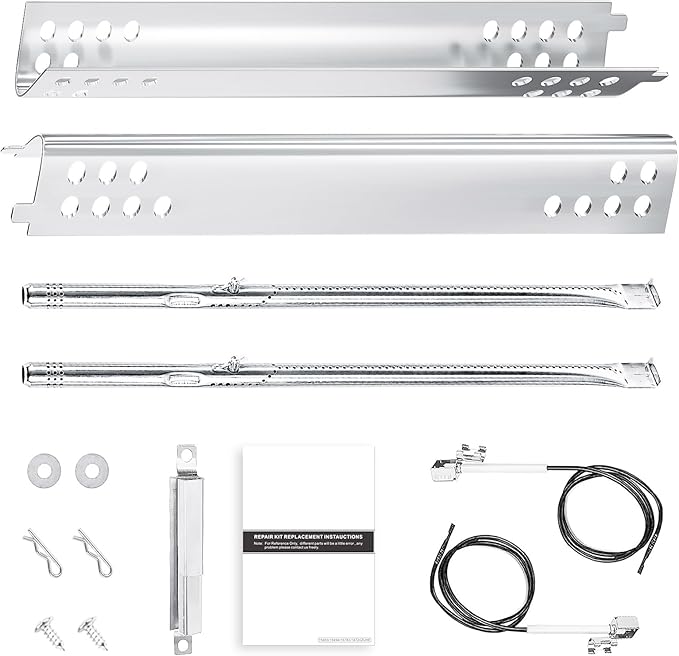 Hisencn Gas Grill Parts for Charbroil Grill Performance 463673519 463625217 463625219 463673517 463673017 463347519 463275517 463244819, 470-5200-W1, G470-0004-W1, Heat Plates Burner Tube 2 Burner